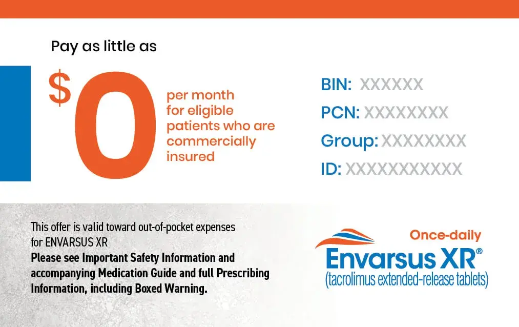 Front of $0 Co-pay card